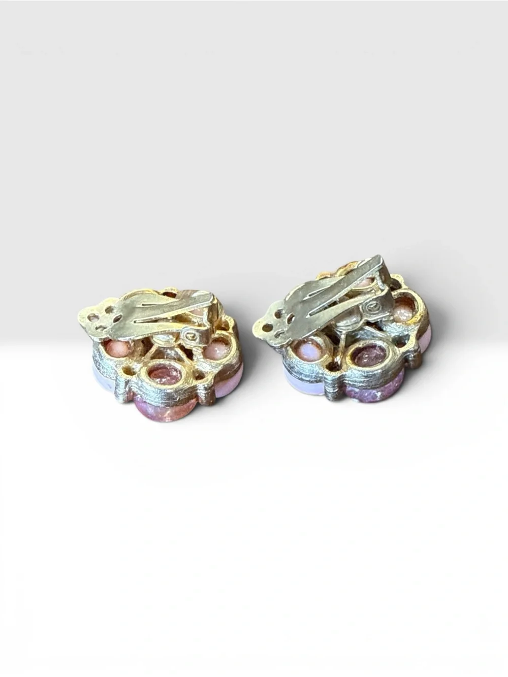 Pink Cluster Clip-On Earrings - Unbranded - Picture 3 of 5